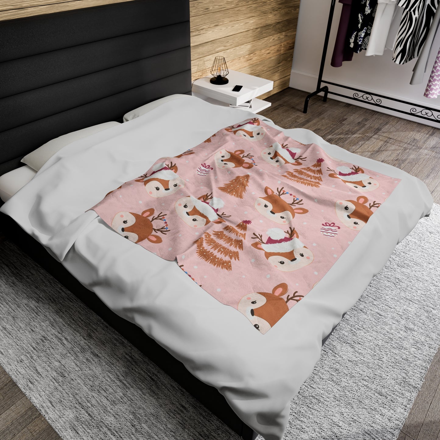 reindeer christmas Velveteen Plush Blanket