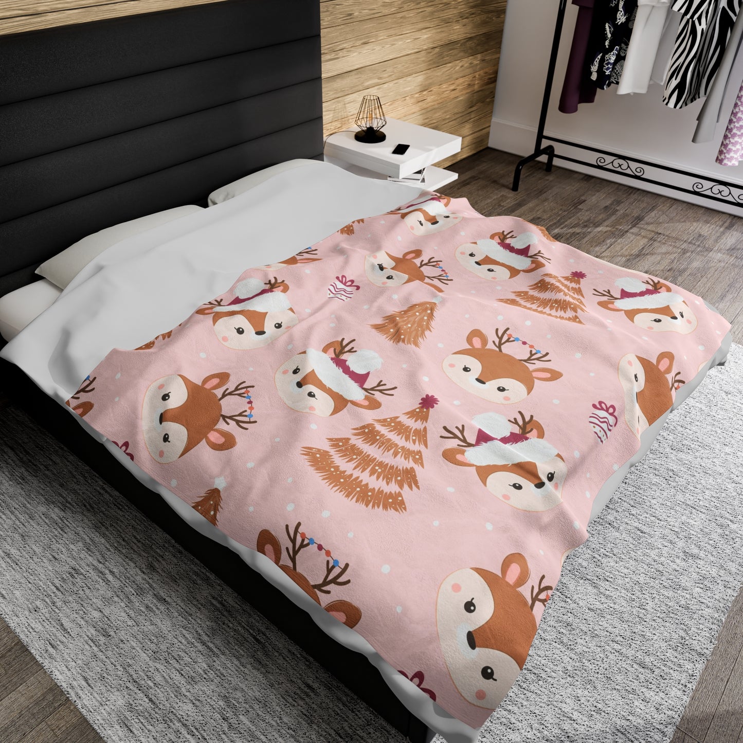 reindeer christmas Velveteen Plush Blanket