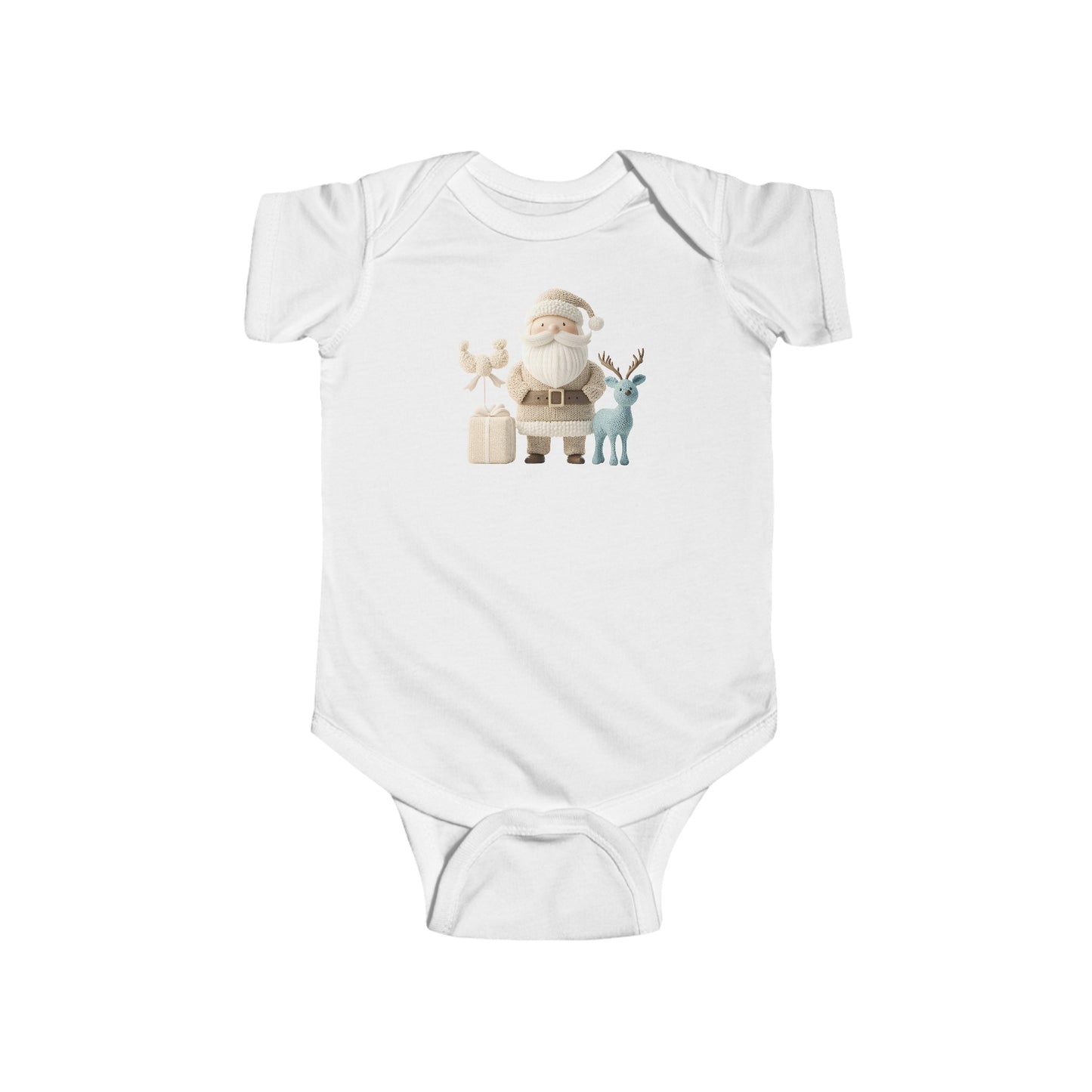 santa reindeer christmas Infant Fine Jersey Bodysuit