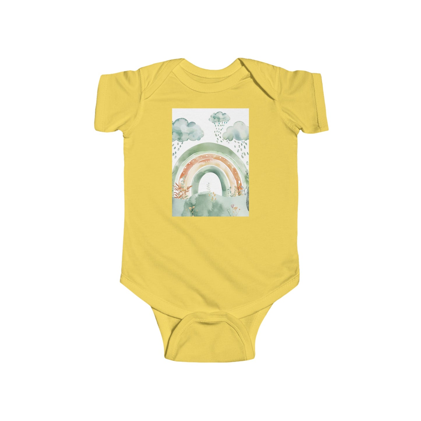 rainbow  watercolor Infant Fine Jersey Bodysuit