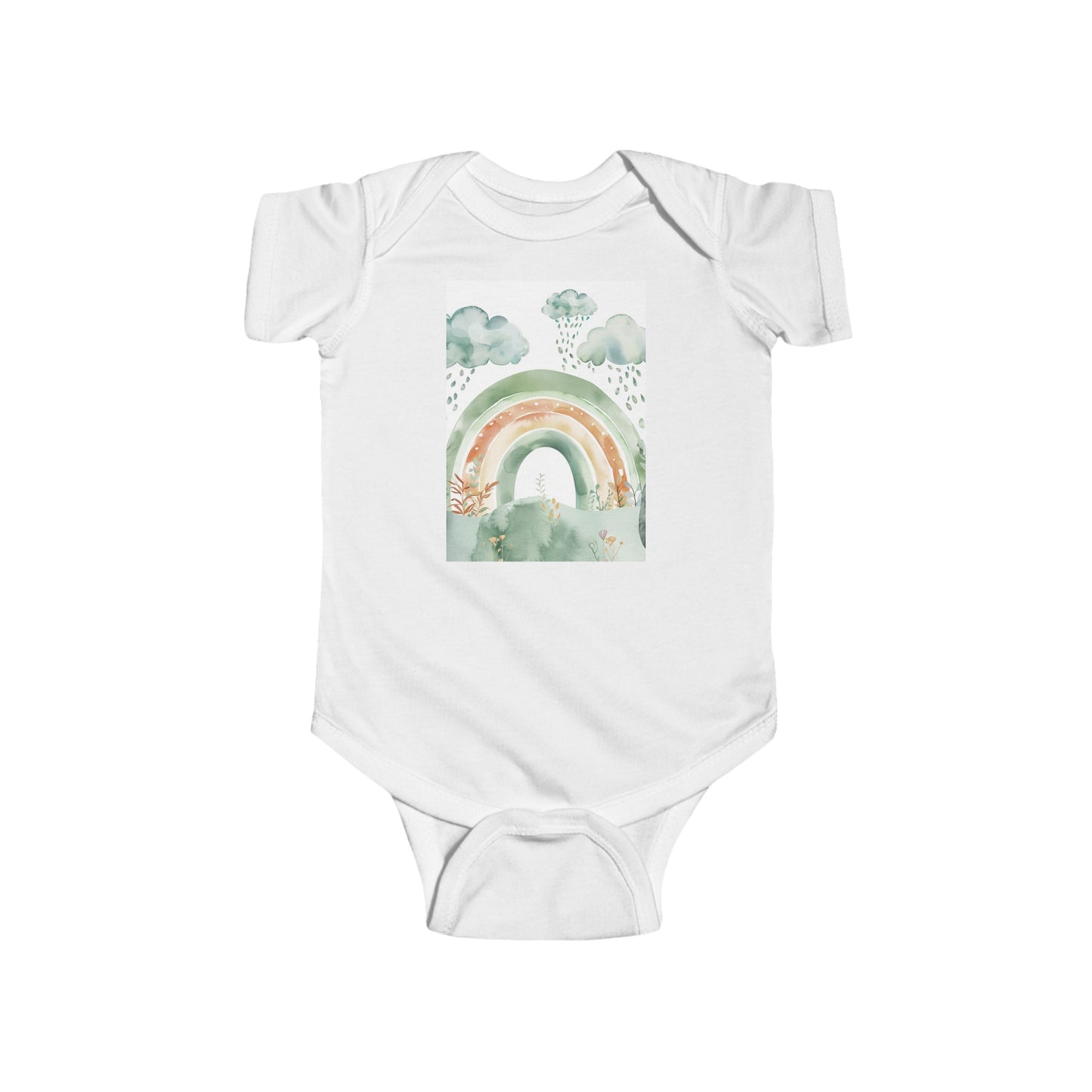 rainbow  watercolor Infant Fine Jersey Bodysuit