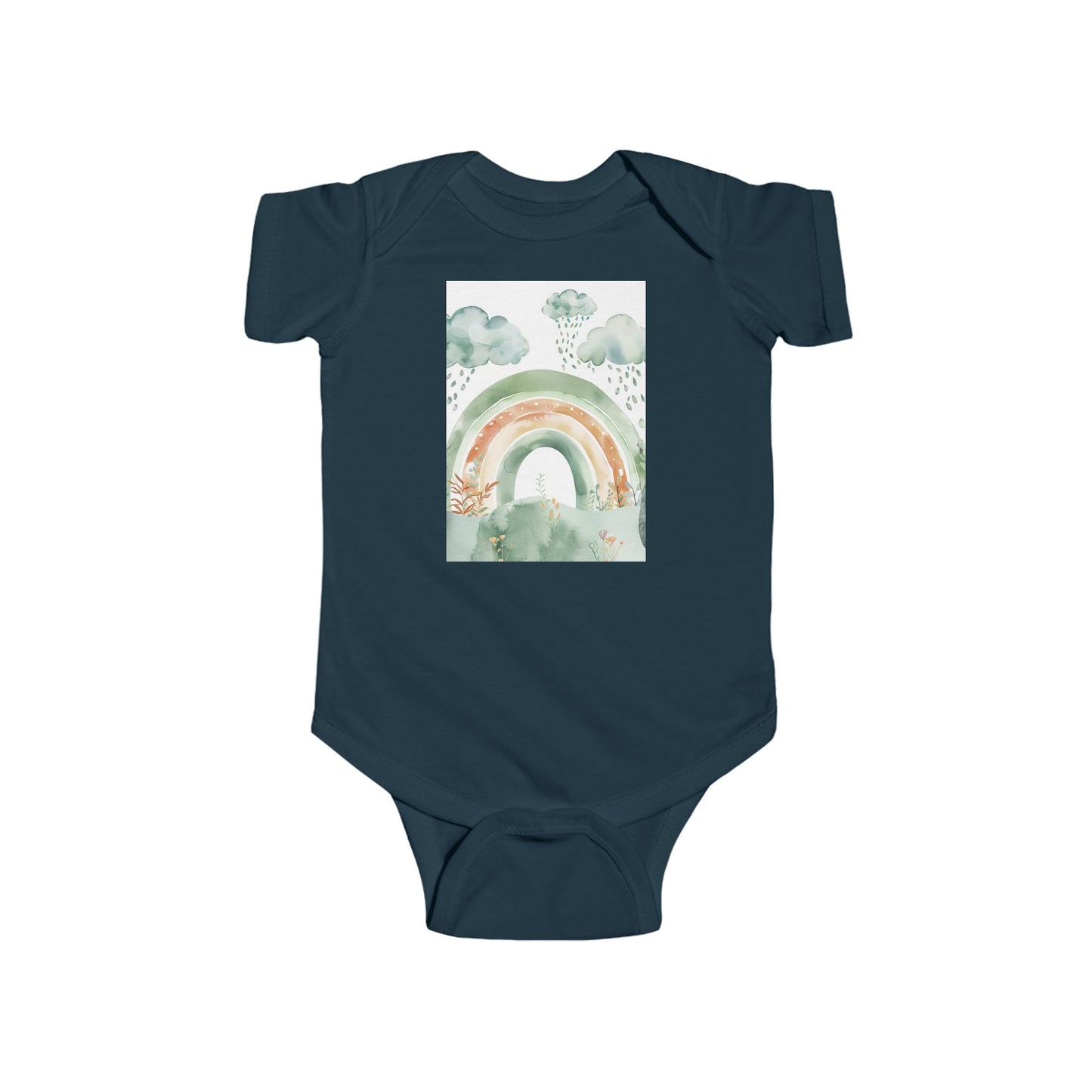 rainbow  watercolor Infant Fine Jersey Bodysuit