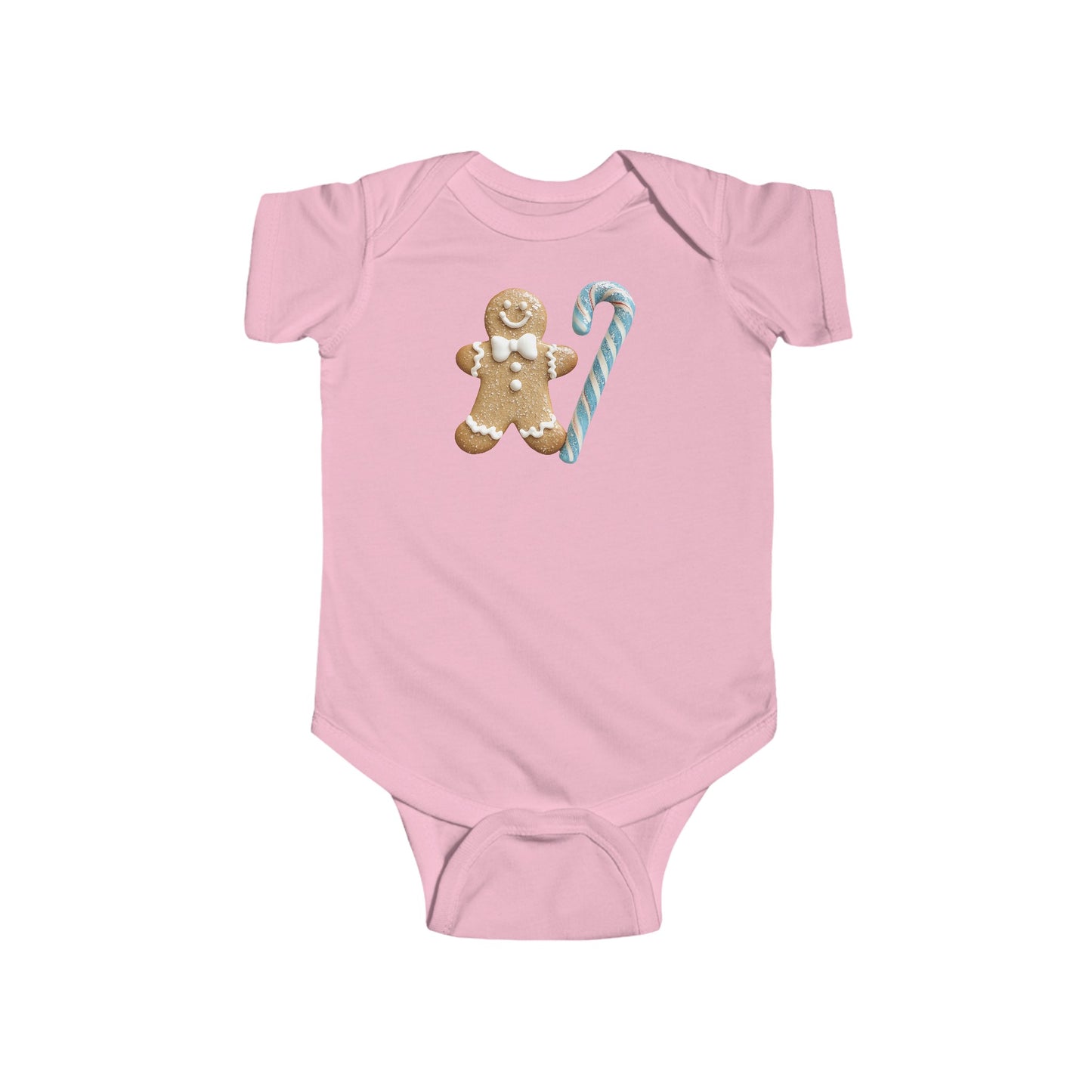 gingerbread man candy cane Infant Fine Jersey Bodysuit