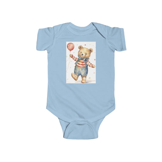 teddy bear balloon  watercolor Infant Fine Jersey Bodysuit