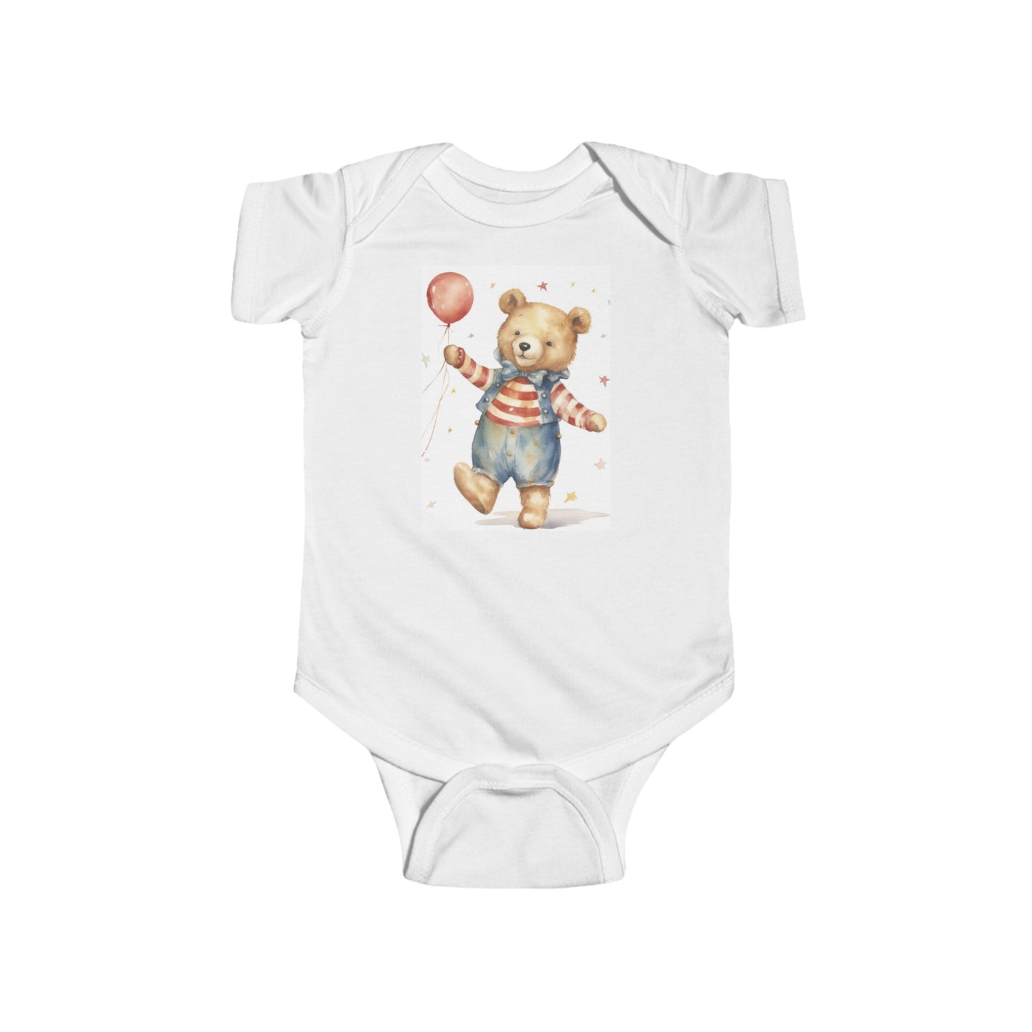 teddy bear balloon  watercolor Infant Fine Jersey Bodysuit