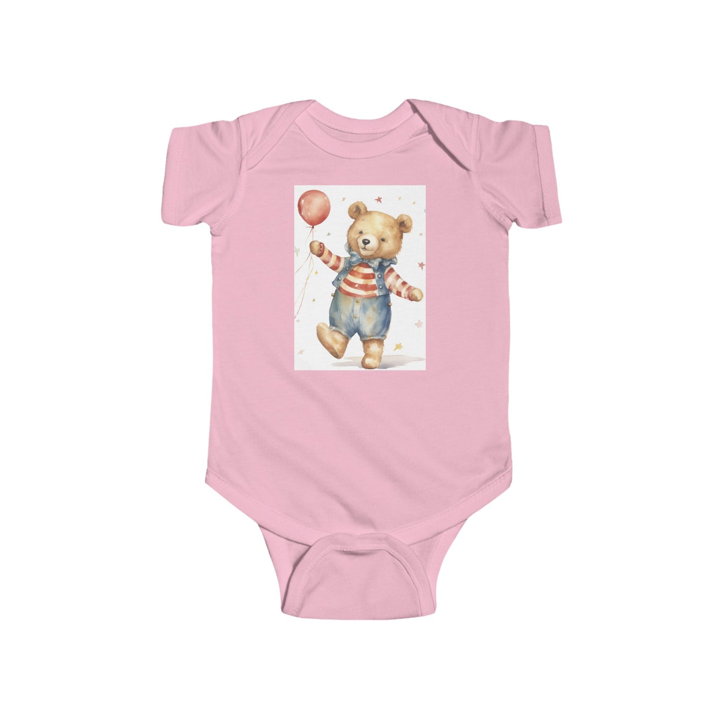 teddy bear balloon  watercolor Infant Fine Jersey Bodysuit